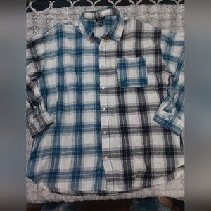 Forever 21 Large mixed‎ plaid button-down